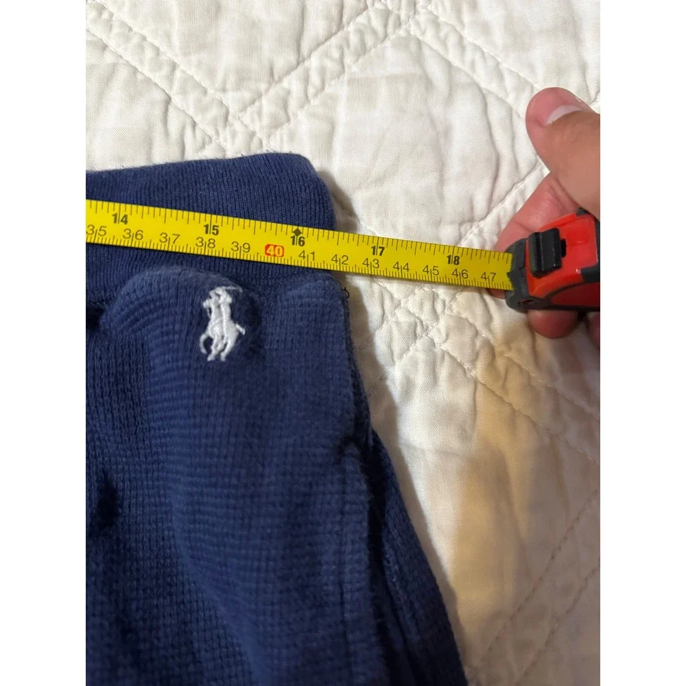 Polo Ralph Lauren Mens Navy Blue Waffle Knit Thermal Lounge Sleep Pants Large